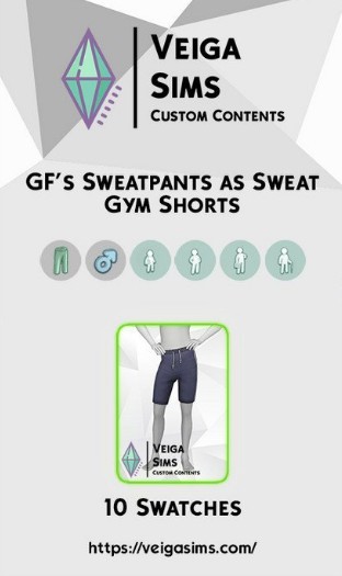 模拟人生4男款纯色四角泳裤MOD