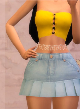 模拟人生4牛仔简洁花边短裙MOD