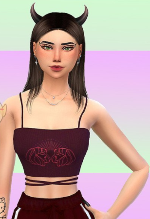 模拟人生4女性简洁吊带印花背心MOD