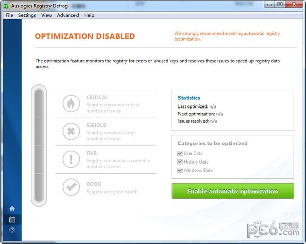 注册表碎片整理工具(Auslogics Registry Defrag)