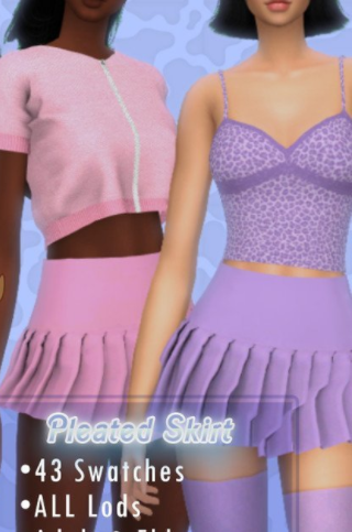 模拟人生4褶皱短款裙子MOD