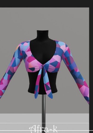 模拟人生4女性几何大理石印花上衣MOD