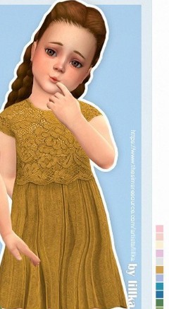 模拟人生4女孩美丽印花多色连衣裙MOD