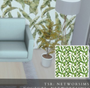 模拟人生4芭蕉叶壁纸MOD