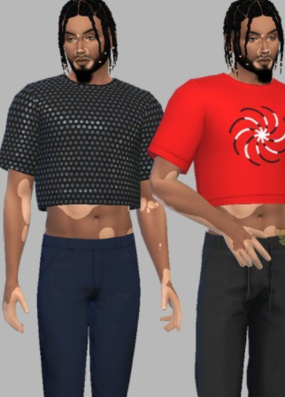 模拟人生4男性露腹短款上衣MOD