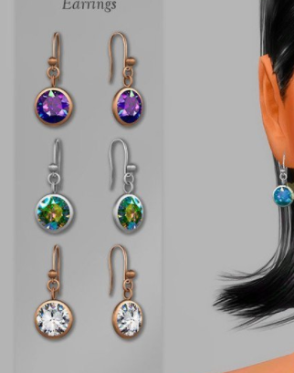 模拟人生4精致的水晶圆环耳环MOD