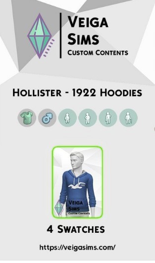 模拟人生4Hollister男士连帽衣MOD