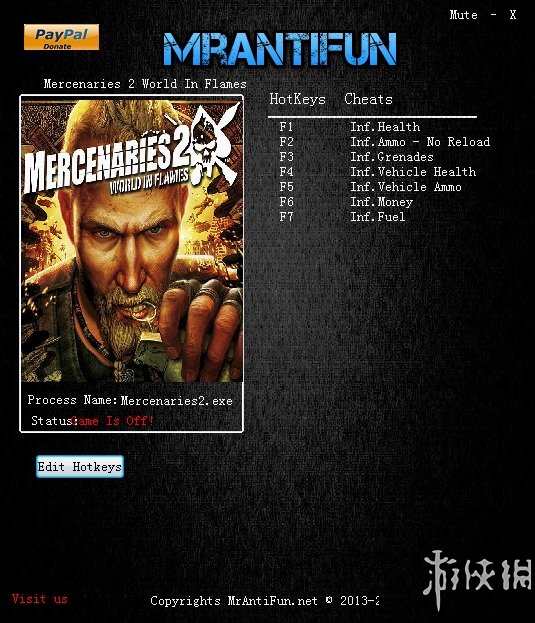 雇佣兵2战火纷飞（Mercenaries 2 World In Flames）v20170403八项修改器Mrantif