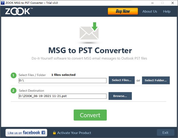 ZOOK MSG to PST Converter(MSG到PST转换器)
