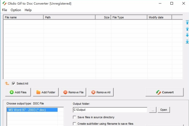 Okdo Gif to Doc Converte