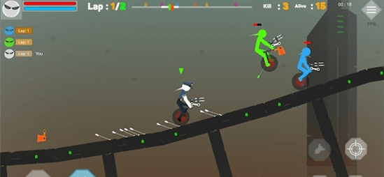 火柴人玩偶快乐的轮子无限血版