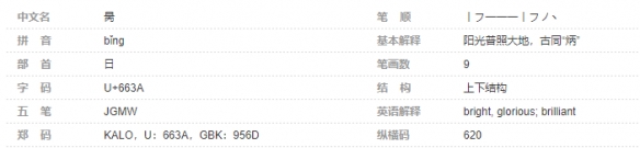 昺怎么读是什么意思 昺拼音读音解析