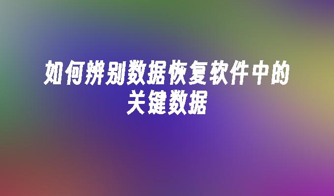 如何辨别数据恢复软件中的关键数据