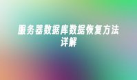 服务器数据库数据恢复方法详解