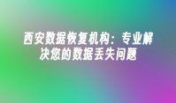 西安数据恢复机构：专业解决您的数据丢失问题