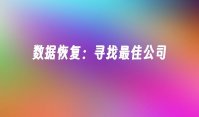 数据恢复：寻找最佳公司