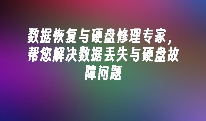 数据恢复与硬盘修理专家，帮您解决数据丢失与硬盘故障问题