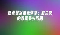 磁盘数据删除恢复：解决您的数据丢失问题