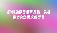 WD移动硬盘型号区别：选择最适合您需求的型号