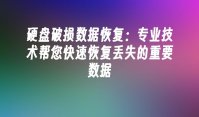 硬盘破损数据恢复：专业技术帮您快速恢复丢失的重要数据