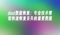 dasi数据恢复：专业技术帮您快速恢复丢失的重要数据