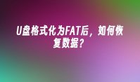 U盘格式化为FAT后，如何恢复数据？