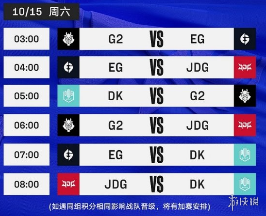 英雄联盟2022全球总决赛10月15日赛程 S12小组赛10.15赛程