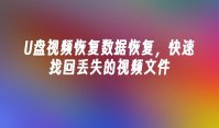 U盘视频恢复数据恢复，快速找回丢失的视频文件