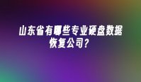 山东省有哪些专业硬盘数据恢复公司？