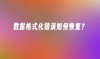 数据格式化错误如何恢复？