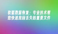 软驱数据恢复：专业技术帮您快速找回丢失的重要文件