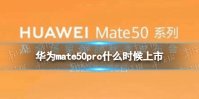 华为mate50pro什么时候上市 华为mate50pro上市时间