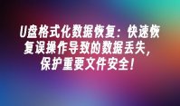 U盘格式化数据恢复：快速恢复误操作导致的数据丢失，保护重要文件安全！