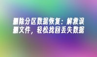 删除分区数据恢复：解救误删文件，轻松找回丢失数据