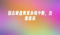 固态硬盘恢复系统中断，出现错误