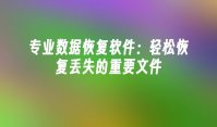 专业数据恢复软件：轻松恢复丢失的重要文件
