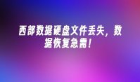 西部数据硬盘文件丢失，数据恢复急需！