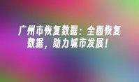广州市恢复数据：全面恢复数据，助力城市发展！