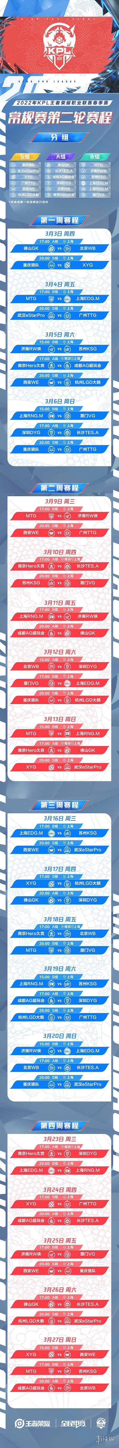 2022KPL春季常规赛第二轮赛程 KPL春季赛常规赛第二轮2022赛程