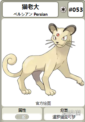 宝可梦大探险百科大挑战答案 喵喵进化成猫老大之后，属于以下哪个猫咪品种的宝可梦？