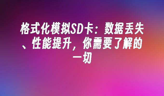 格式化模拟SD卡：数据丢失、性能提升，你需要了解的一切
