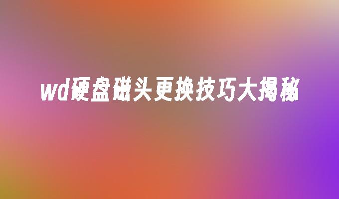 wd硬盘磁头更换技巧大揭秘