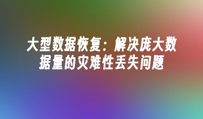 大型数据恢复：解决庞大数据量的灾难性丢失问题