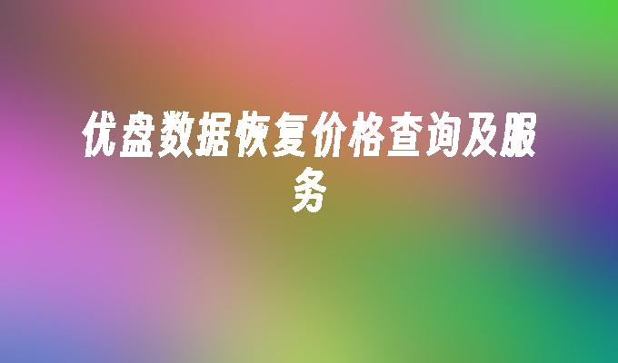 优盘数据恢复价格查询及服务