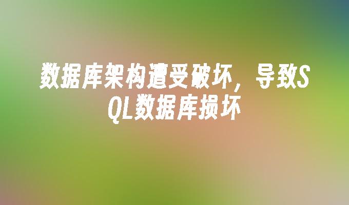 数据库架构遭受破坏，导致SQL数据库损坏