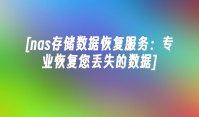 [nas存储数据恢复服务：专业恢复您丢失的数据]