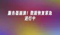 服务器崩溃！数据恢复紧急进行中
