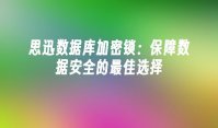 思迅数据库加密锁：保障数据安全的最佳选择