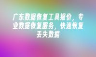 广东数据恢复工具报价，专业数据恢复服务，快速恢复丢失数据
