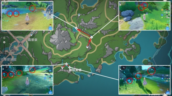 《原神》湖光铃兰分布图 4.2湖光铃兰采集路线
